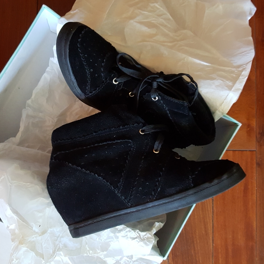 Black Suede Fashion Sneaker NYLA